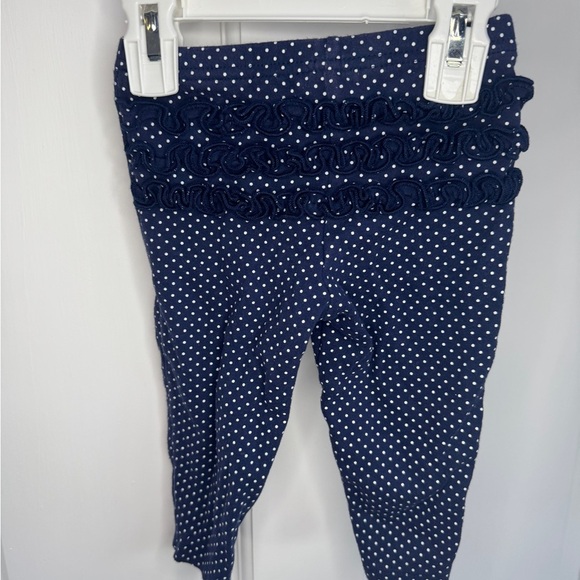 Simple Joys by Carter’s 12M Blue & White Polka Dot Ruffle Butt Leggings Pants - Picture 2 of 4